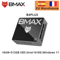 BMAX B4 Plus Mini PC Windows 11 PC Intel N100 16GB DDR4 512GB SSD 2*HDMI 1*Type-C Supports 4K@60Hz 750MHz Intel UHD Graphics