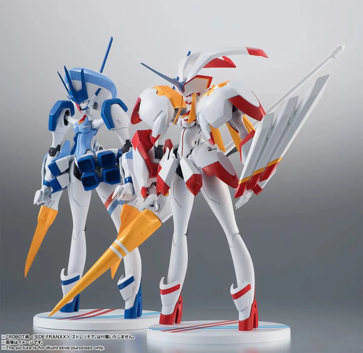 Original ROBOT Spirits Daring in the FranXX Strelizia Delphinium Mecha Anime Figure Collectible Model Toys Gift for Friend