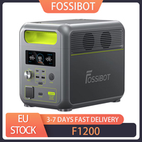 FOSSiBOT F1200 Portable LiFePO4 Power Station 1024Wh Capacity 1200W Rated Power 3 LED Light Modes 7 Output Ports BMS Protection