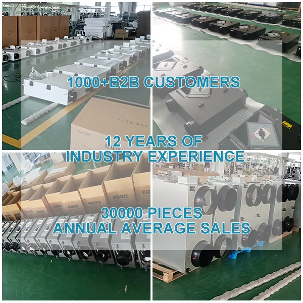 2025 فلتر تهوية لاستعادة الطاقة بدون مجاري مثبت على الحائط