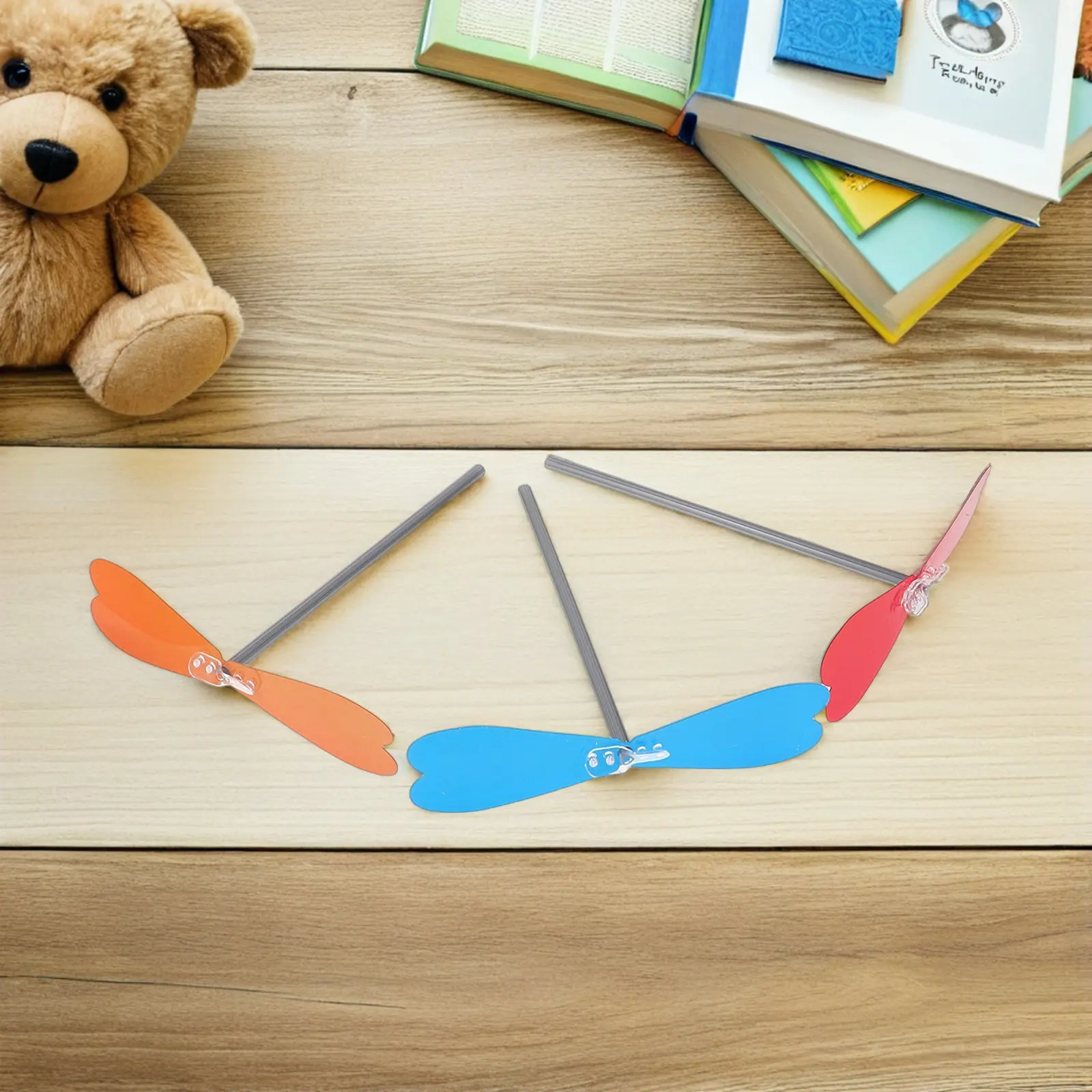 20Pcs Flying Dragonfly Hand Helicopter Portable DIY Outdoor Play Plastic Propeller Flying Helicopter Games for Kids Creative