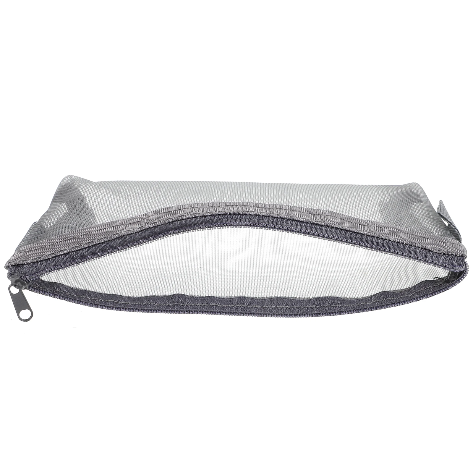

1pcs Large Capacity File Bag Pouch Zipper Design Mesh Pen Organizer Travel Stationery Bag Lightweight Clear Bulk Pen