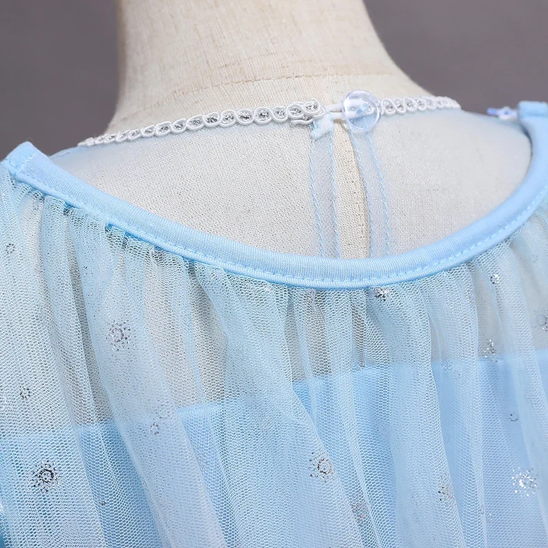 ชุดคอสเพลย์เอลซ่าสำหรับเด็กชุดวันฮาโลวีนสำหรับเด็กผู้หญิงชุดเดรสวันเกิดราชินีหิมะสีขาวสำหรับเด็ก2024