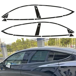 For Tesla Model Y 2021-2023 SUV Window Chrome Delete Blackout ABC Pillars Glossy Black Stickers