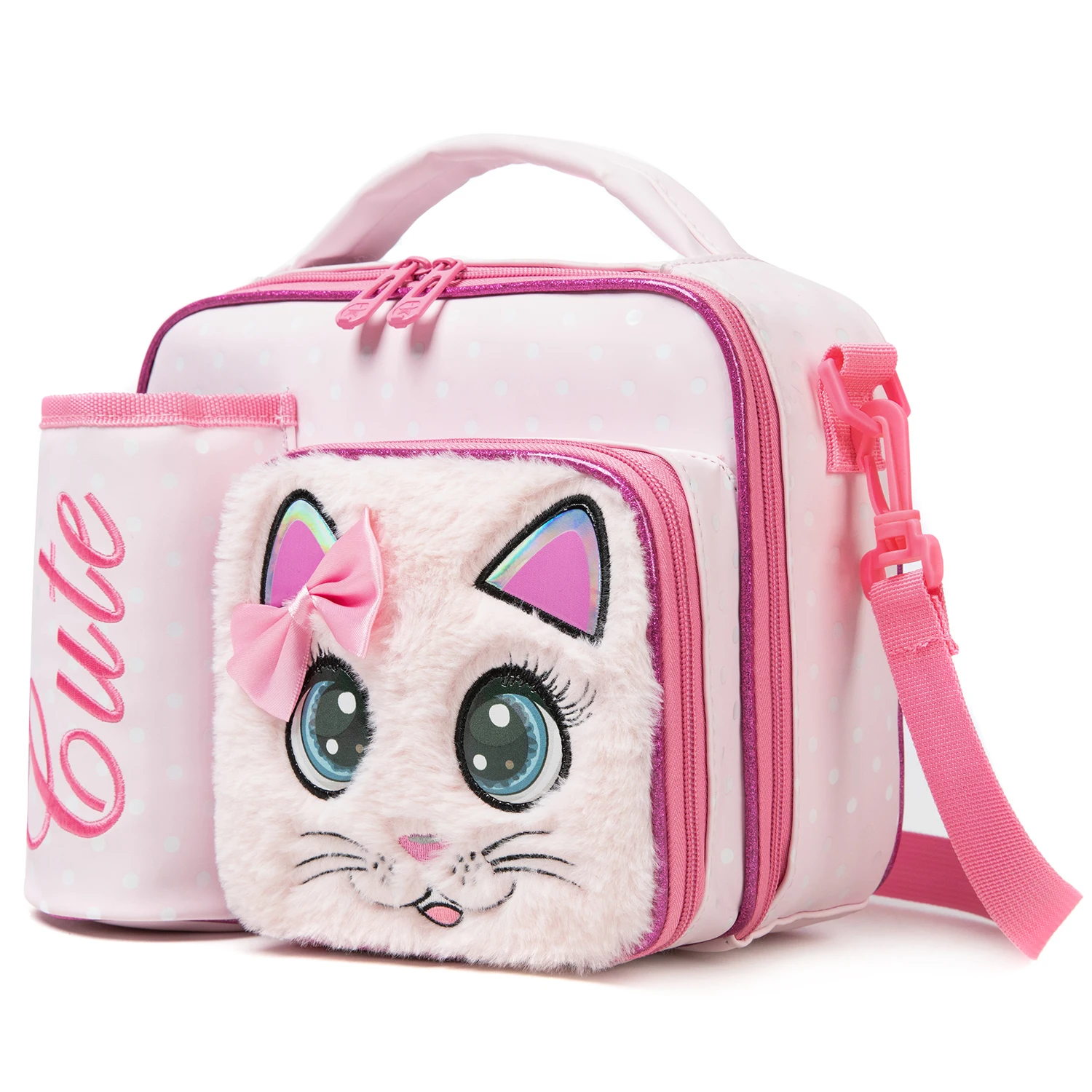 Cute Cat Style Lunch Bag for Elementary and Middle School Students and Teenagers, with Large Capacity