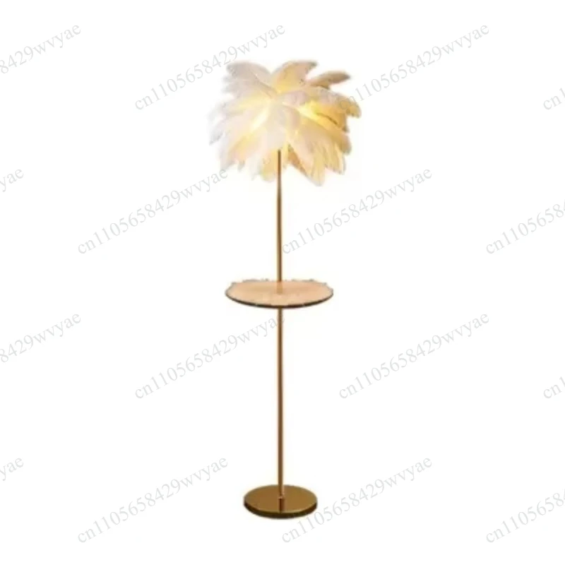 Modern Nordic Art Deco Metal Floor Lamp with White Creative Feather Design
