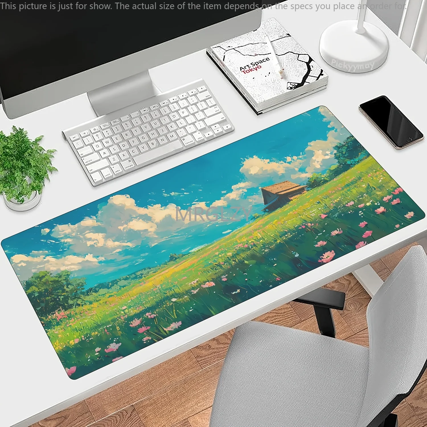 Alfombrilla de ratón con paisaje japonés de Anime de fantasía, accesorios de escritorio antideslizantes de goma grande, alfombrilla de ratón para decoración de teclado de jugador y oficinas