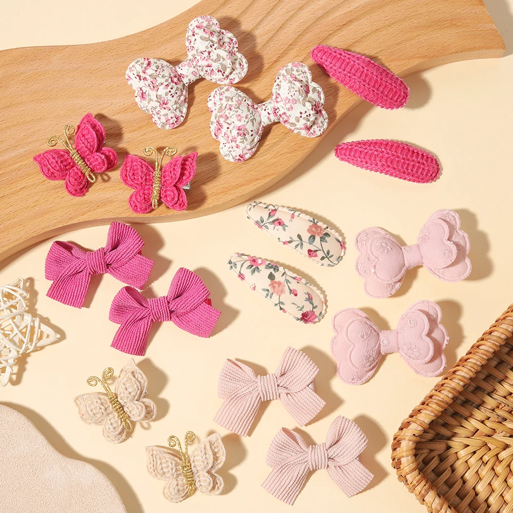 1 Set gestrickte Schmetterlings-Haarspangen, geeignet für Kinder und Mädchen zum Tragen bei Herbst- und Winterpartys, Haaraccessoires für Mädchen, Geschenke. – Detail 9