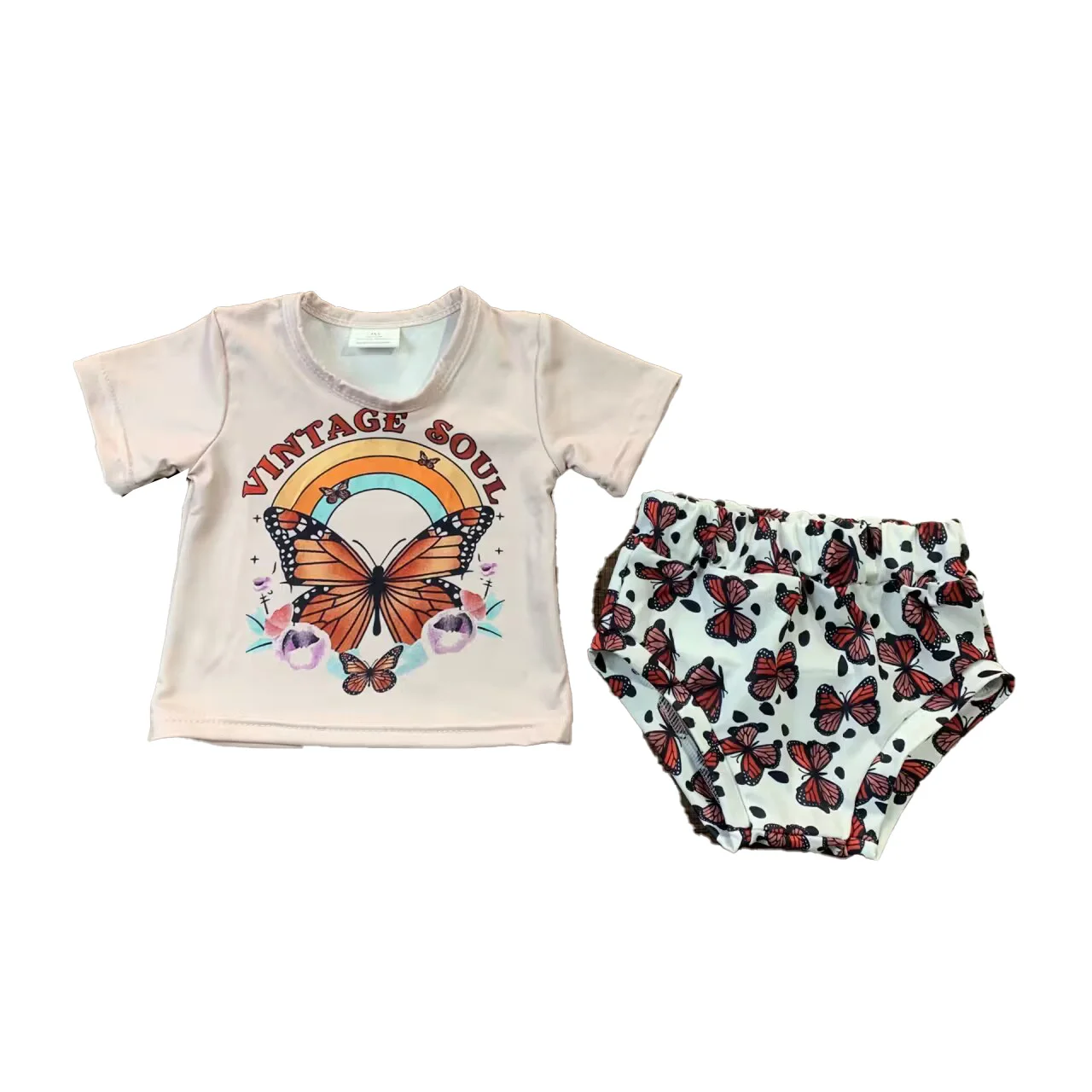 Wholesale Baby Clothes Western Shorts Infant Sets Cow Butterfly Bummies Sets