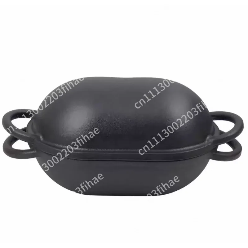 Large oval cast iron bread pan, oven baking kitchen tools non-stick baking molds
