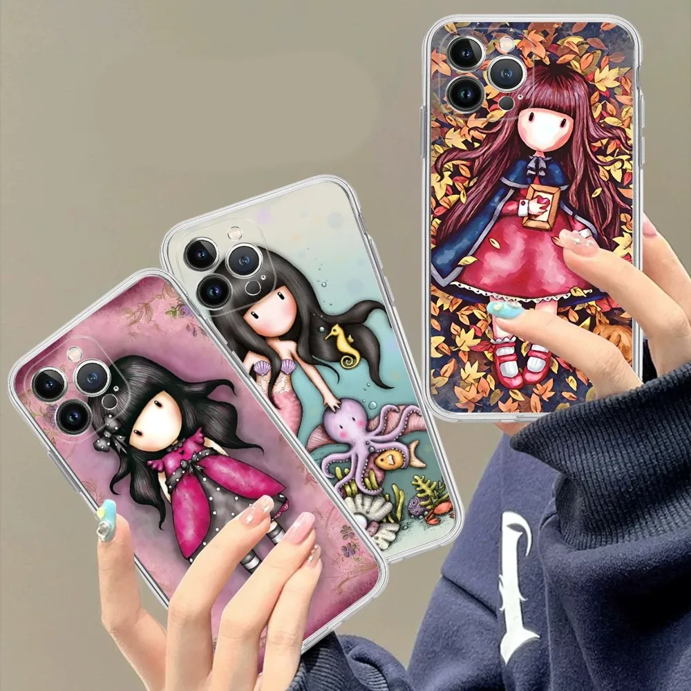 

Cartoon Girl Santoro Design-Gorjusses Mousepad Silicone Soft for iphone 15 14 13 12 11 Pro Mini XS MAX 8 7 6 Plus X XS XR Cover