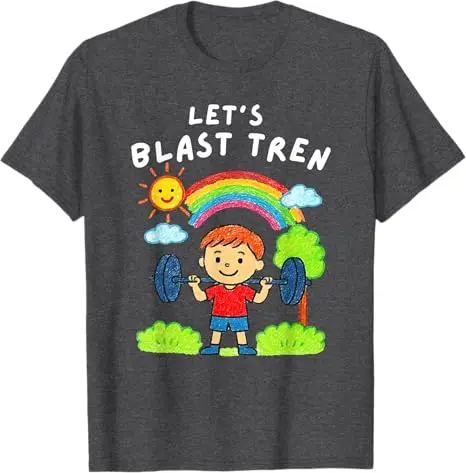 Let's Blast Train Funny Gym Workout T-Shirt, Y2k Chaotic Fitness Weightlifting Comic Graphic Apparel Herrenmode Bodybuilders – Detail 6