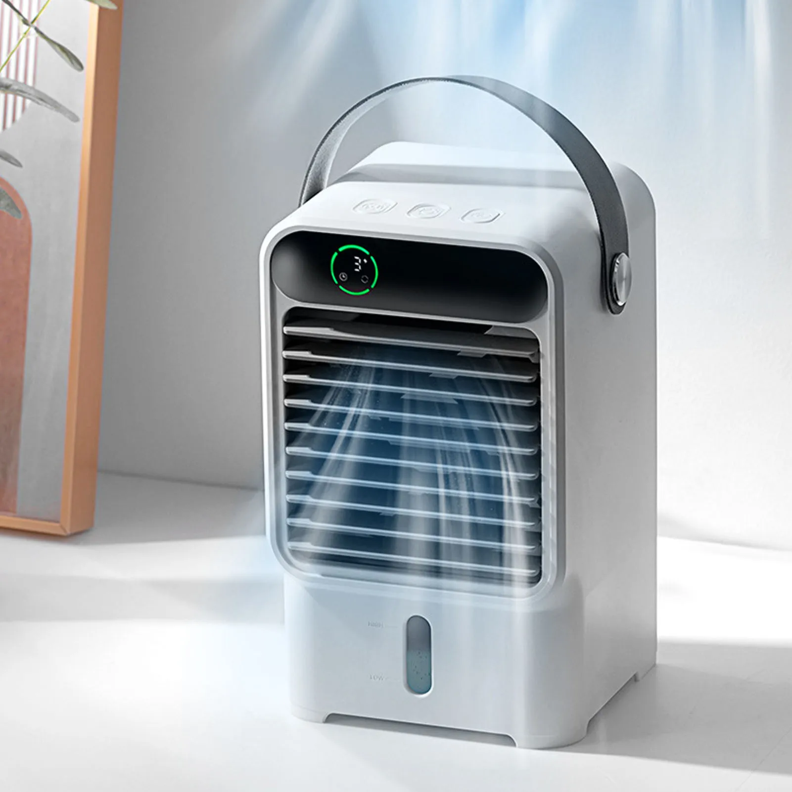 Fan Humidifier 500ml USB Powered 6W 2A 5V Air Cooler Three Levels Adjustable Pull Out Design Windowless Air Conditioner