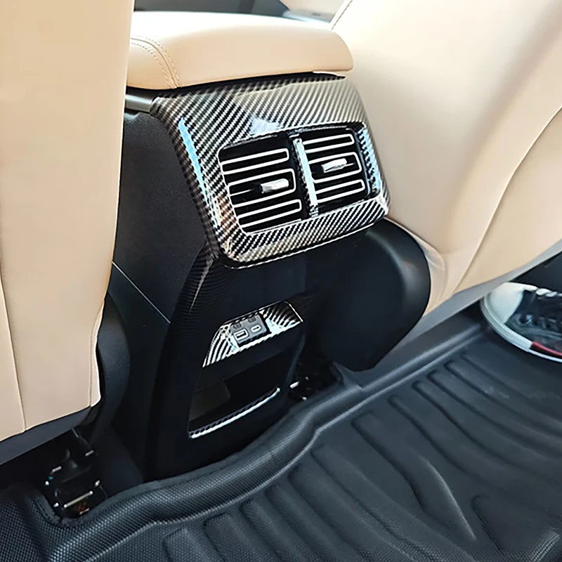 

Стайлинг, задние розетки для кондиционера, декоративная рамка, накладка для BYD Song Pro 2023, цветные аксессуары из углеродного волокна для интерьера