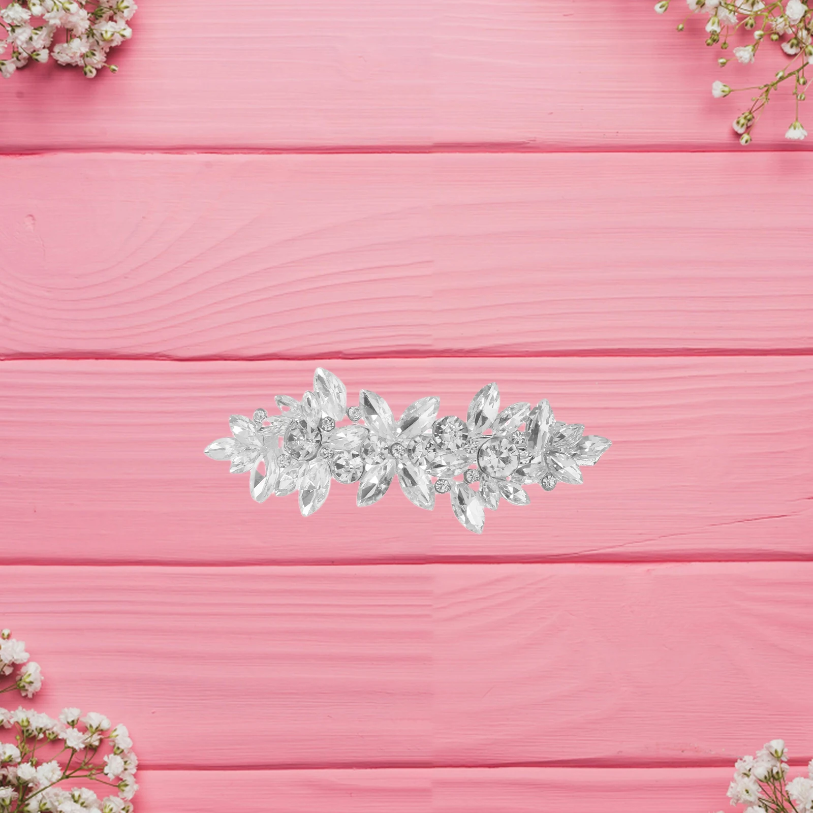 

Stylish Shimmering Rhinestone Hair Clips Crystal Bridal Accessories Sparkling Hair Jewelry For Women Girls Wedding Party Silver