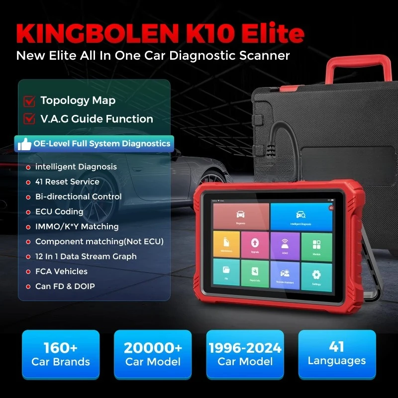 K10 Elite Bidirectional OBD2 Scanner with Topology Map CANFD DOIP ECU Cdoing Diagnosis Machine