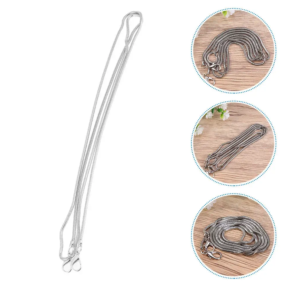 2Pcs Premium Snake Chain Purse Strap Lobster Clasp Thick Round Link Long Adjustable Glossy Metal Chain for Crossbody Bag