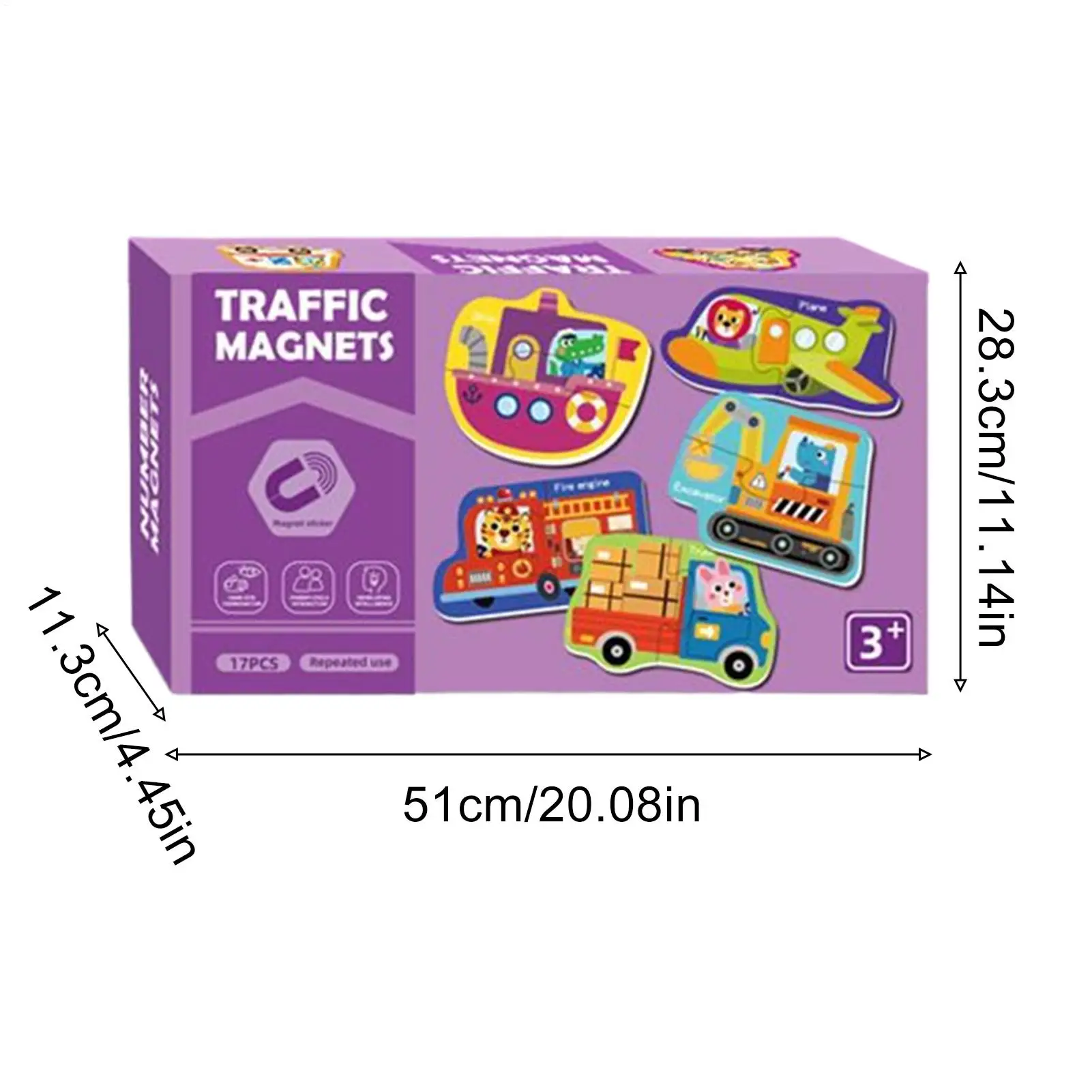 ألعاب تعليمية للأطفال ألغاز ألعاب حسية مغناطيسية 17 قطعة موضوع المرور ألعاب تعليمية لمرحلة ما قبل المدرسة للأطفال من سن 3 إلى 6 سنوات