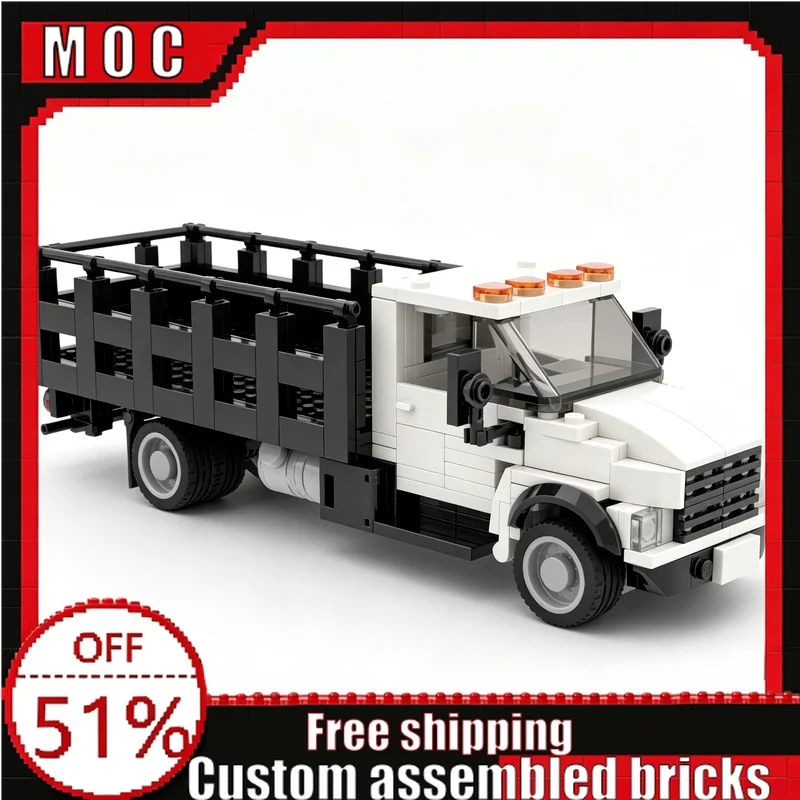 607 PCS Traffic Barrel Service Utility Truck Model Building Blocks Assembly Toy Creative Educational DIY Collection Display Gift