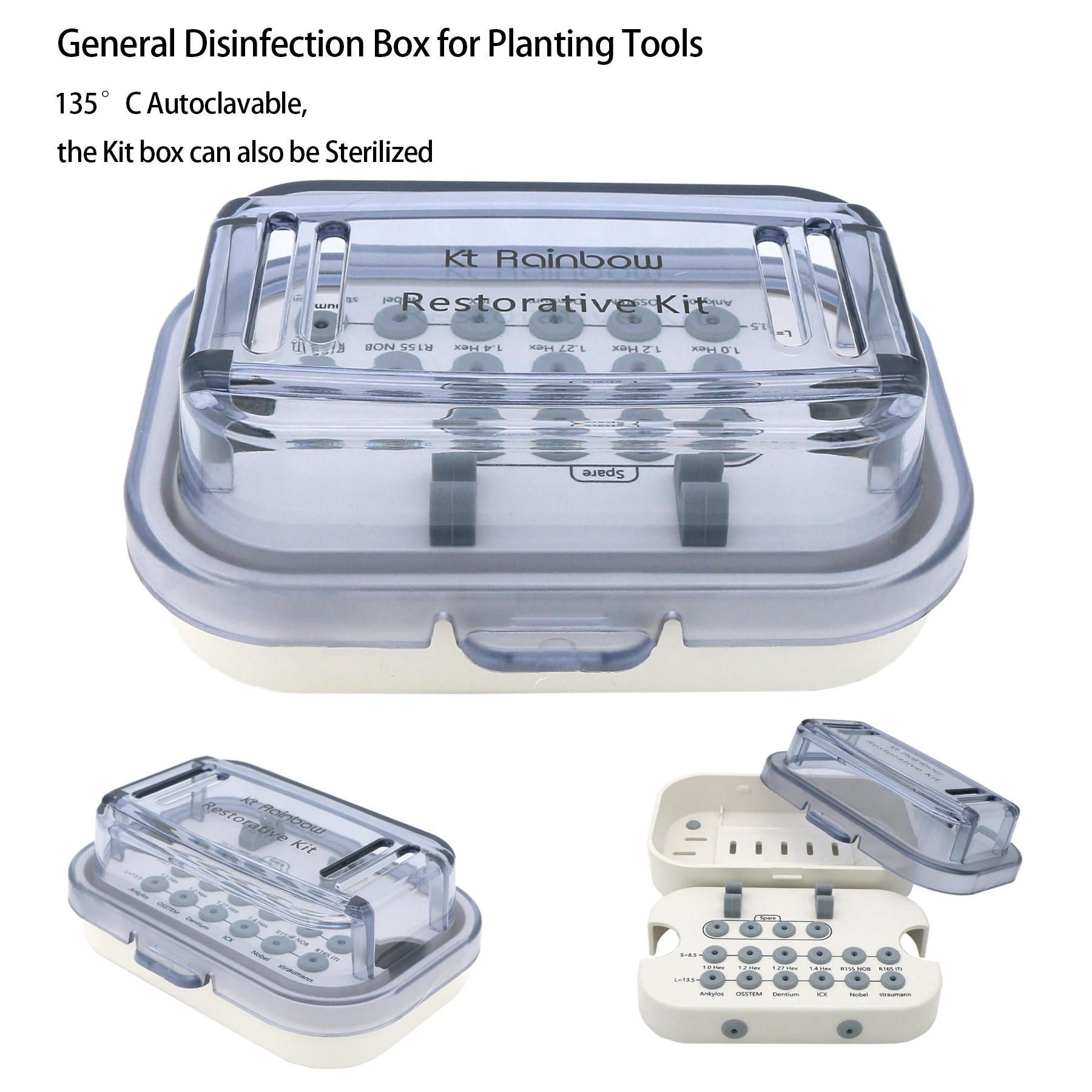 

Universal Dental Ratchet General Box Autoclavable General Disinfection Box for Planting Tools