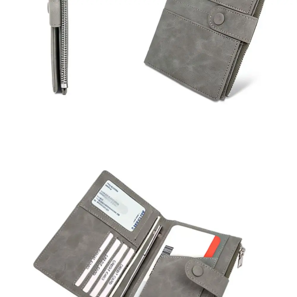 Secure Passport Wallet RFID Protected Card Case Zipper Travel Organizer Premium Matte Leather Document Holder For Travel
