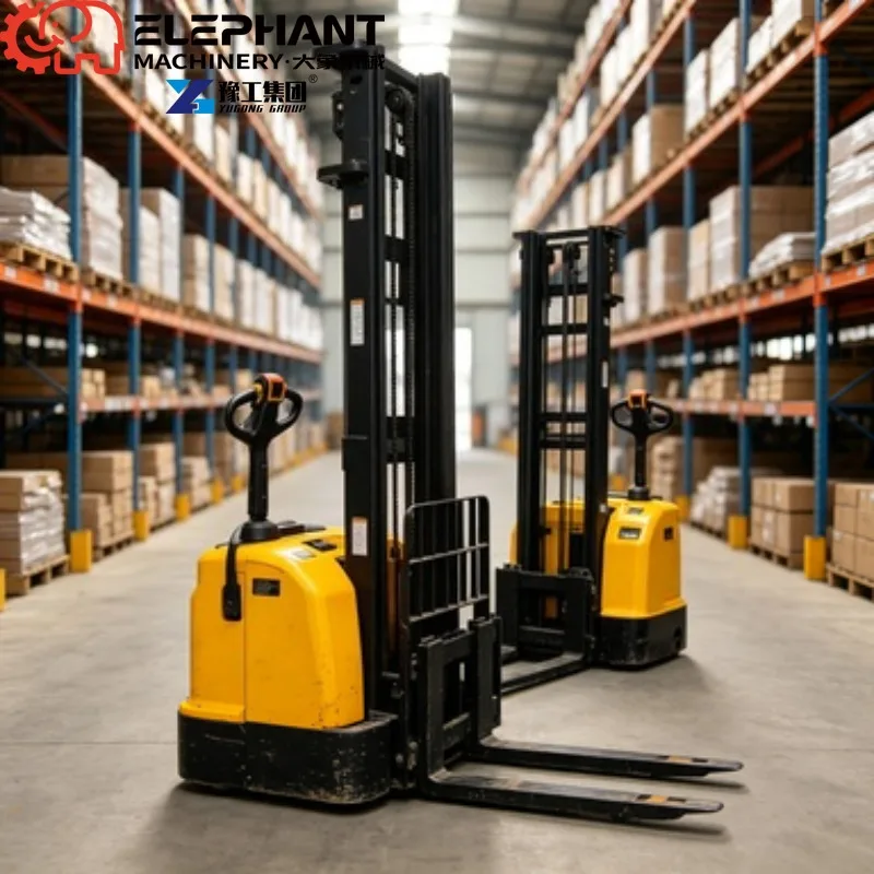 48V Lithium Battery Full Electric Self-Lifting Stacker, 500kg Narrow Pallet Lifter 658mm For Van Truck Loading