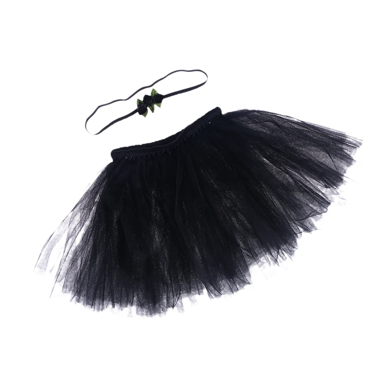 

Tulle Skirt Tutu Kids Baby Girl Newborn Photoshoot Dress Black Lightweight Elastic WaistbandToddler Infant Photography Skirt