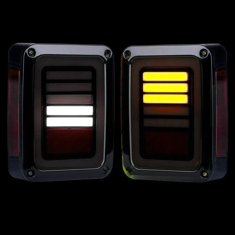 

2x светодиодный красный стоп-сигнал Янтарный указатель поворота Предупреждающий свет Белый фонарь заднего хода Автомобильный задний фонарь Аксессуары для Jeep Wrangler JK US