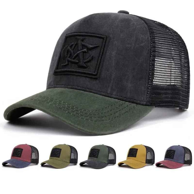 1 Stück Unisex CA Buchstaben-Stickerei Netz-Baseballkappe Frühling und Sommer Outdoor Verstellbare Lässige Flatcap Sonnenschutz-Hut