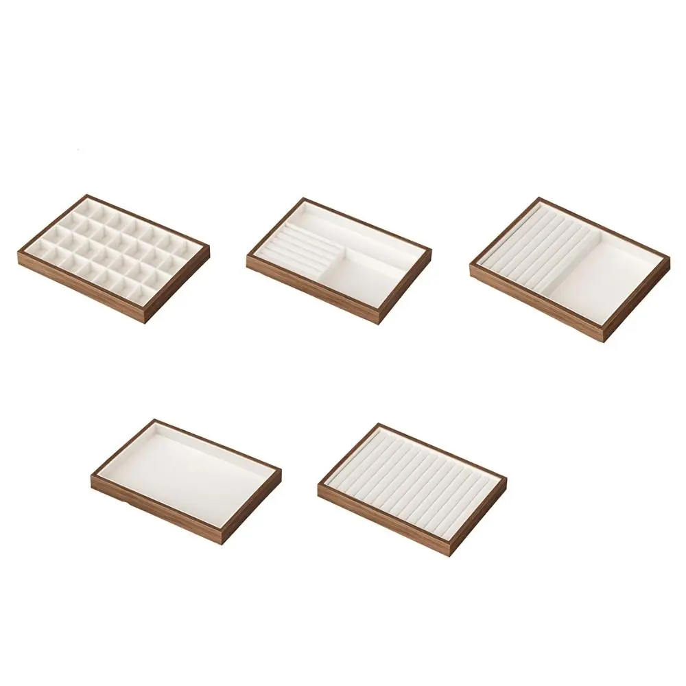 28 شبكة الخشب خواتم صينية رائعة المخملية حلقة القرط حامل قلادة حالة مجوهرات المنظم علبة عرض المجوهرات