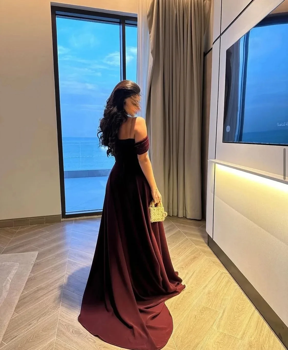 Women's Red Evening Dress 2026 Beaded Off Shoulder Chiffon A-line Floor Length Formal Prom Party Gowns Pageant Robe De Soriee