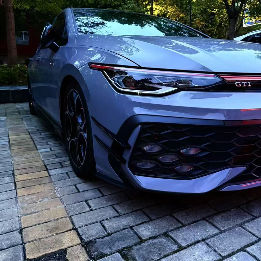 2019 - 2025 For VW Golf 8 8.5 MK8 Ⅷ GTI GTD GTE R-line Tusk Style Front Bumper Side Air Vent Lip Splitter Canard ABS Spoiler view 3