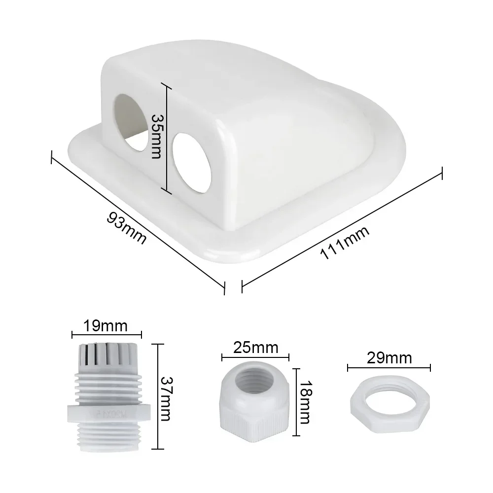 Caravan Solar Car Junction Box Cable Entry Gland Box Roof Wire Entry Cable Connector Holder Dual Hole camper van