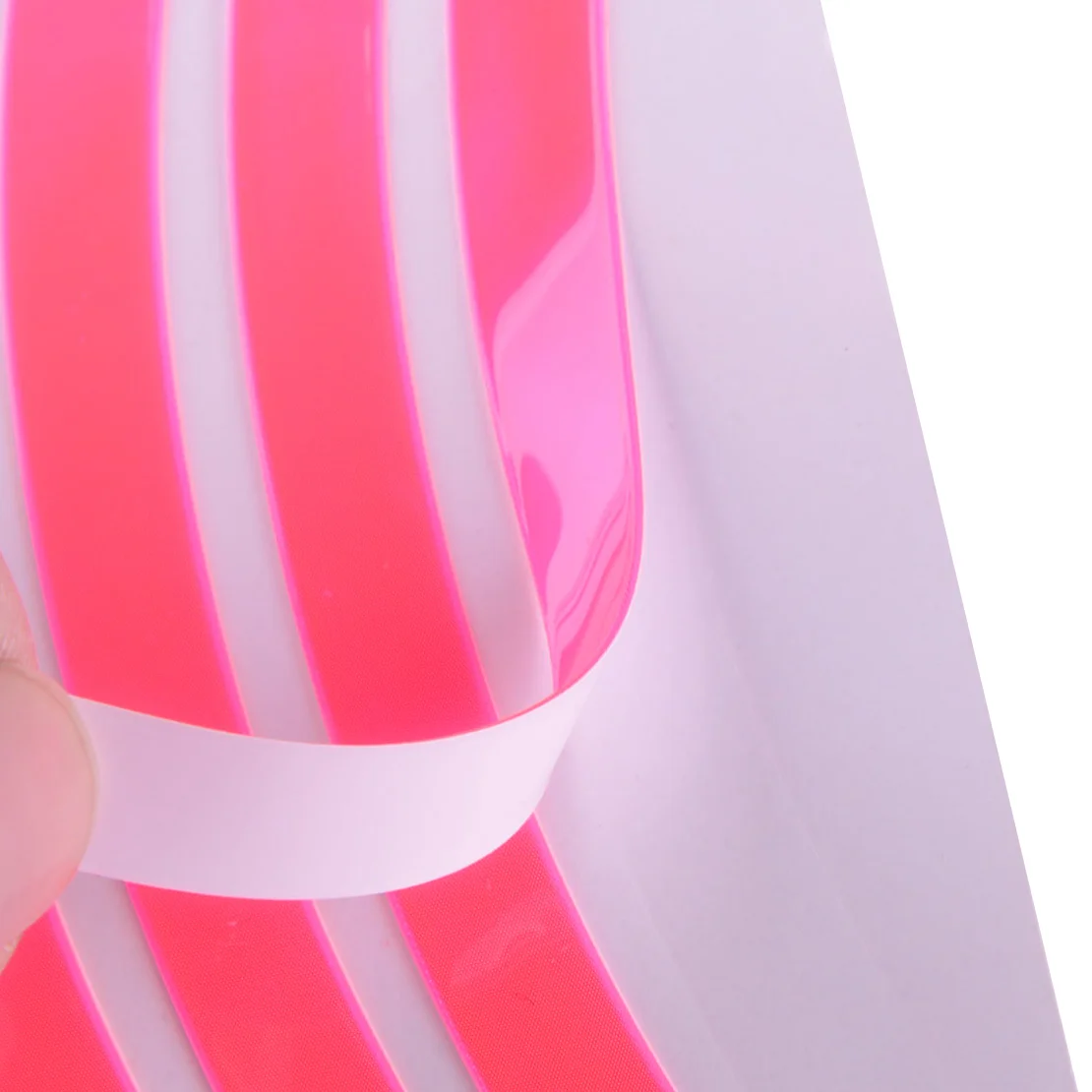 24pcs/Set Pink Reflective Strips Wheel Hub Decal Safety Rim Tape Sticker Accessories Universal for Car Motorcycle Bike