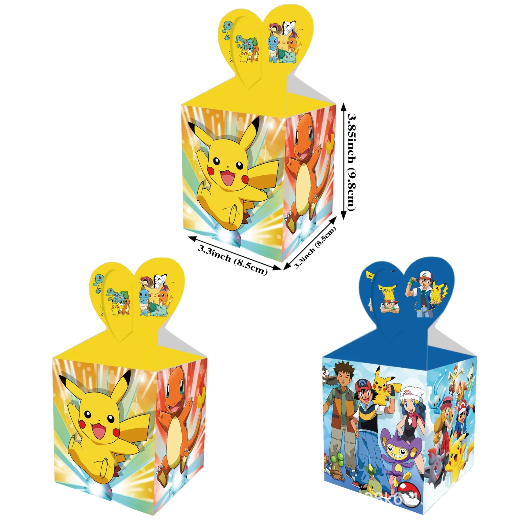 لوازم تزيين مشهد عيد الميلاد والمهرجانات بطابع بيكاتشو، وصناديق حلوى الحفلات، وصناديق الهدايا، وصناديق التفاح