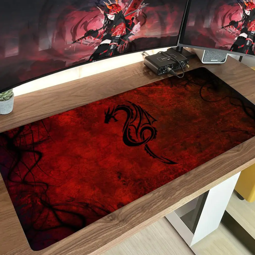 

Japanese Anime Gaming laptop Mouse Pad Abstract Art Red And Black Custom Natural Rubber Desk Rug Game Player for Csgo Mouse pad