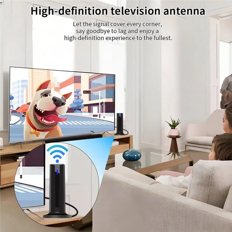 A42T-Digital TV D Antenna Digital Antenna For Smart TV With -Stick Base, 360°&Long Range Reception 4K 1080P For Local