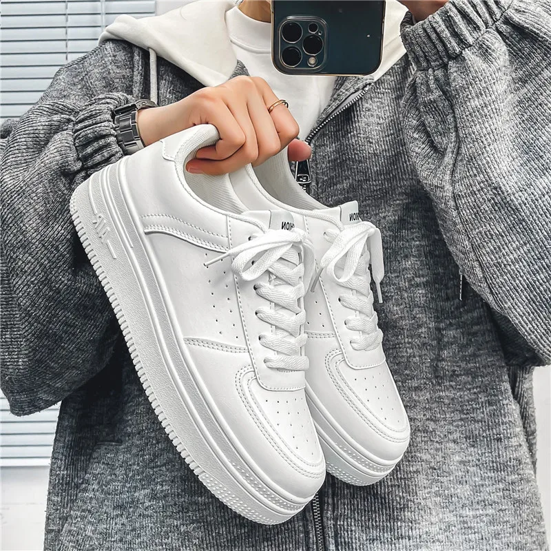 Air Force Couple White Shoes Men and Women Trendy Shoes Autumn Casual All-matching 2023 New Student Pure White Sports Board S...