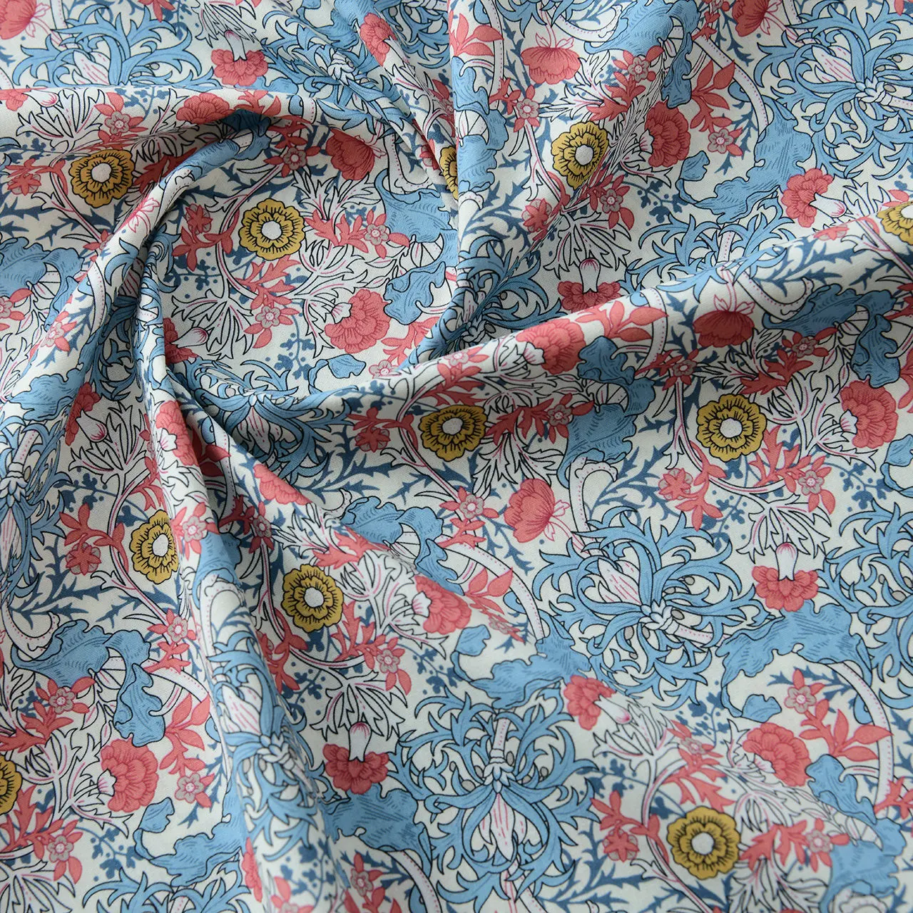 140x50cm 40s Vintage Baumwoll-Popeline Bedruckter Stoff Blumenmuster DIY Kleidermacher-Material Retro Nähstoff – Detail 6