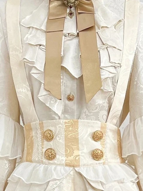 

Весенне-осенние комплекты из двух предметов, женские наряды, костюм Лолиты для женщин, модный комплект с длинными рукавами и юбкой на подтяжках для девочек