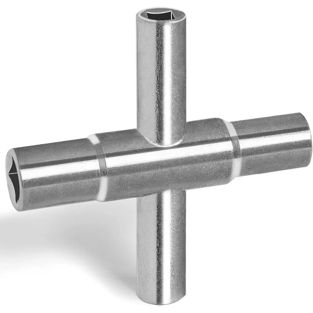 مفتاح ربط ذو 4 اتجاهات، 1/4 بوصة، 9/32 بوصة، 5/16 بوصة، 11/32 بوصة مفتاح مائي للصنبور والحنفيات ومعظم الصمامات، عبوة واحدة