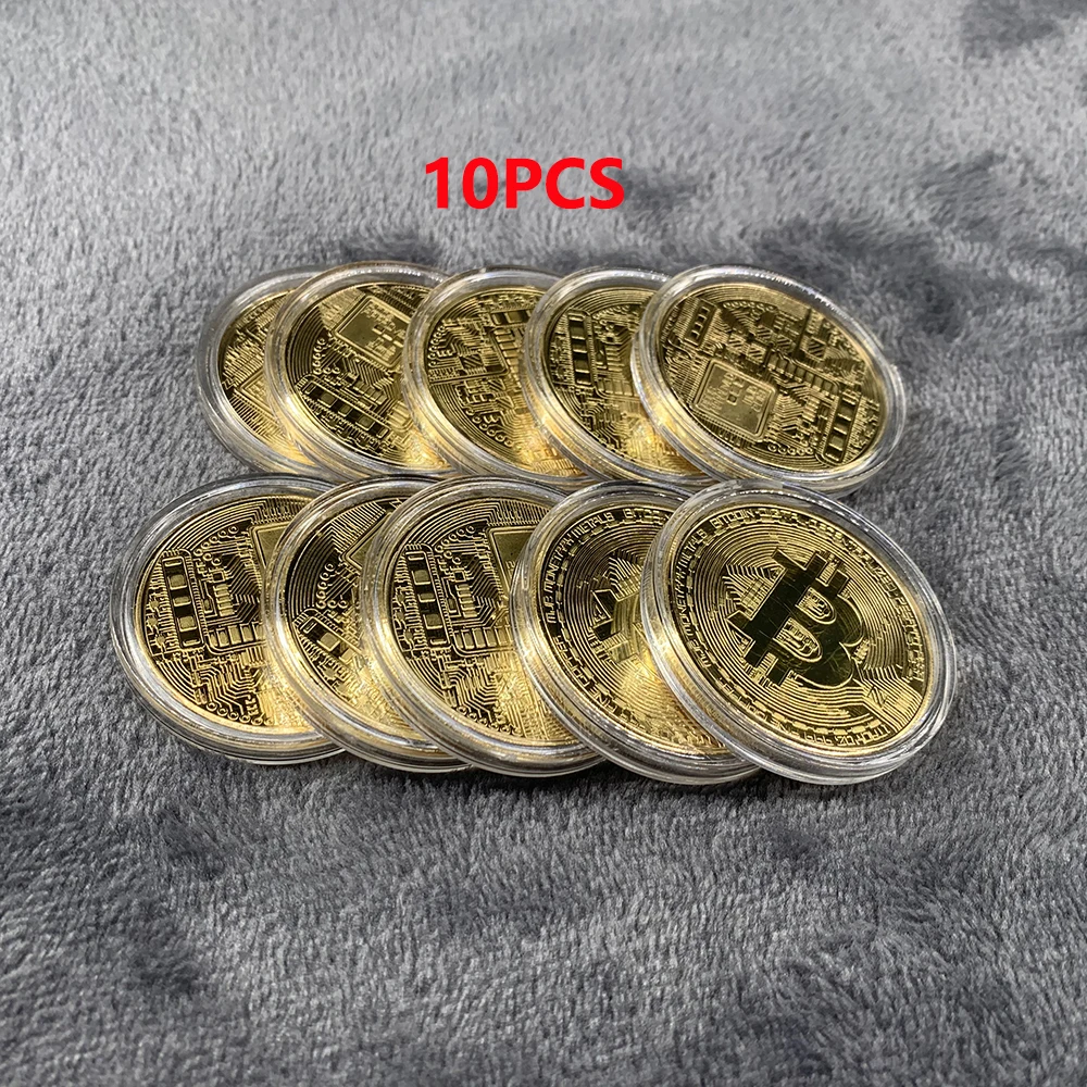Vergoldete Bitcoin-Münze zum Sammeln, Kunstsammlung, Geschenk, physikalische Gedenkmünze, Casascius Bit, BTC, Metall, antikes Kunsthandwerk, Nachahmung