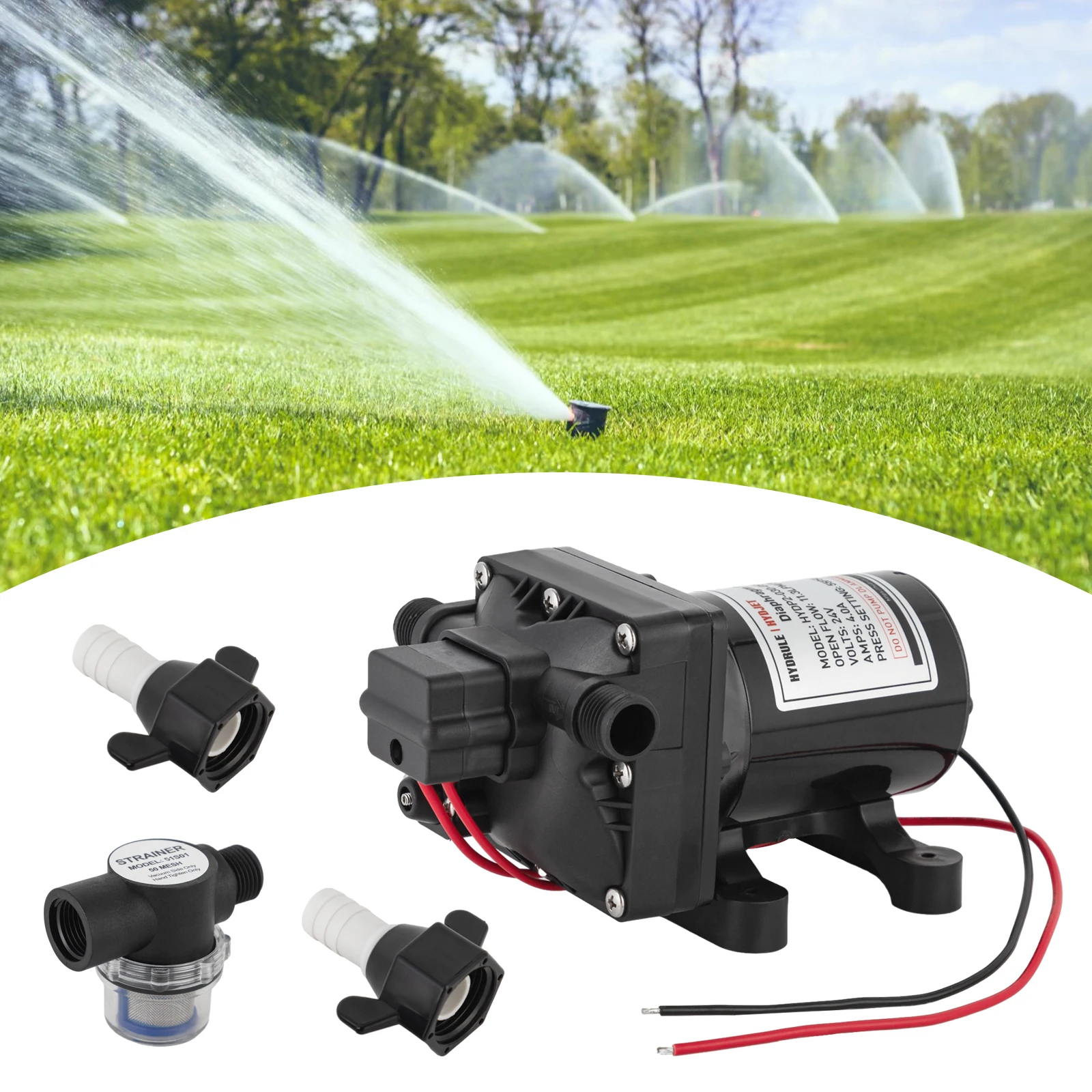 

RV/Boat Water Pump Diaphragm Pressure Pump Booster Self-priming Pump for Caravans Suction Range 3m/9.84ft