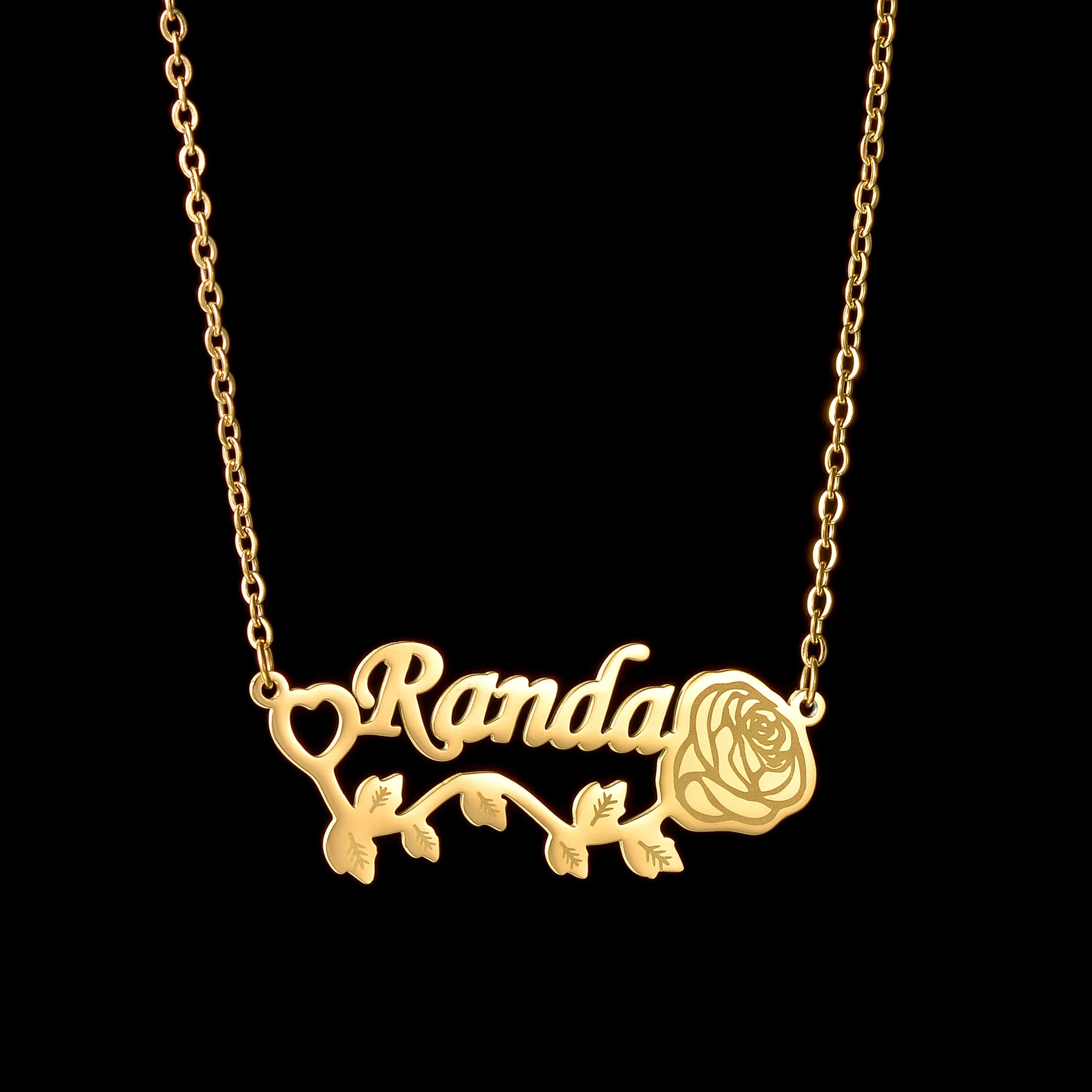 Nextvance Customized Name Necklace With Rose Flower Personalized Stainless Steel Nameplate For Women Jewelry Gifts image 3