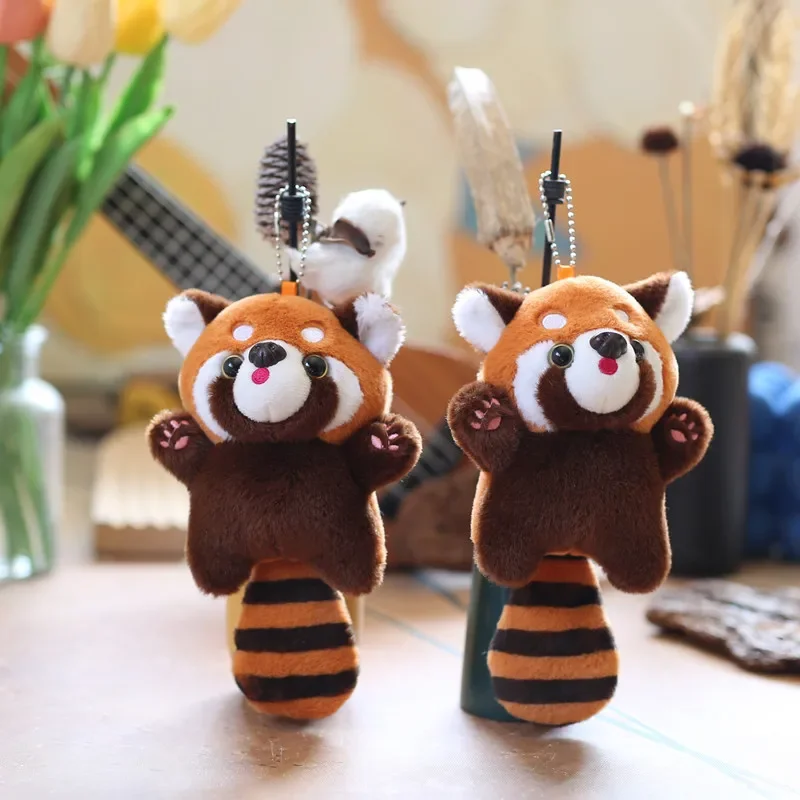Mini Plush Raccoon Doll Keychain - Cute Backpack Accessories, Party Favors, Kids Gift for Children