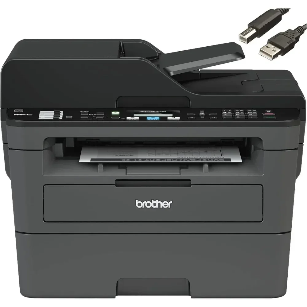 Monochrome Laser All-in-One Printer,Print Scan Copy Fax,Auto 2-Sided Printing,Wireless Connectivity,with Printer Cable