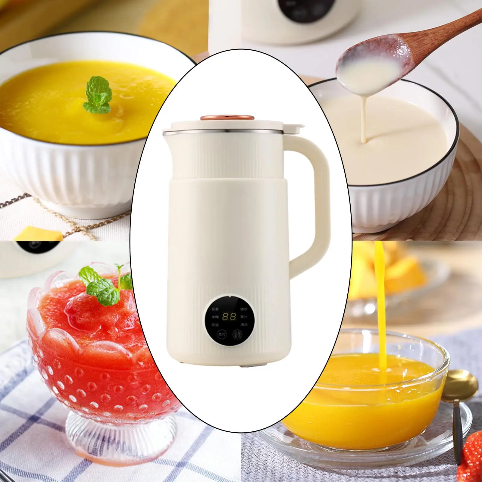 Soy Milk Maker Machine US Plug Multifunction Fruit Juice Mixer Veggie Drink Maker 800ml for Picnic Home Travel Camping Smoothies