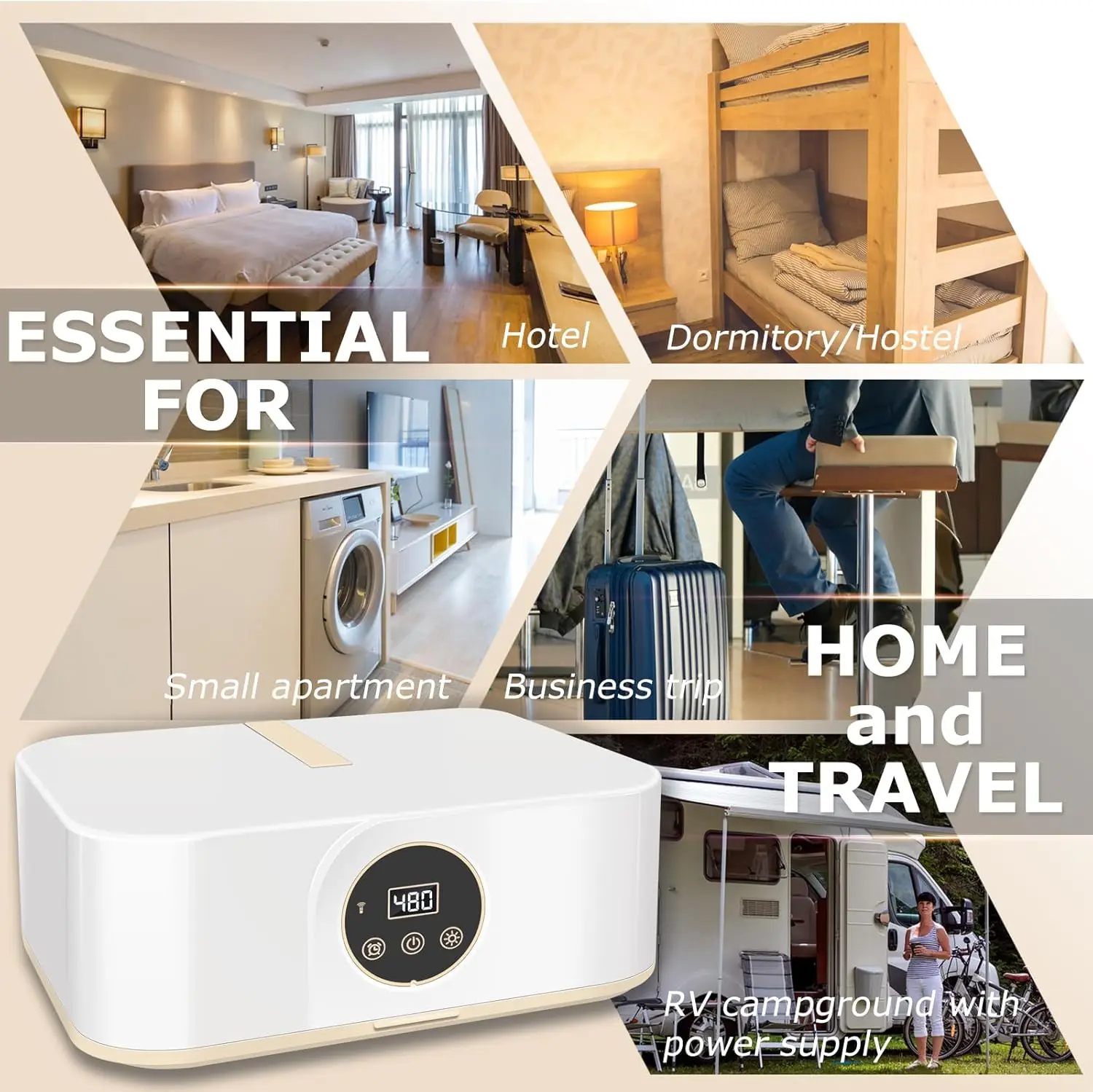 مجفف ملابس محمول - آلة تجفيف صغيرة محمولة لشقق الغسيل والسفر وغرفة الفندق