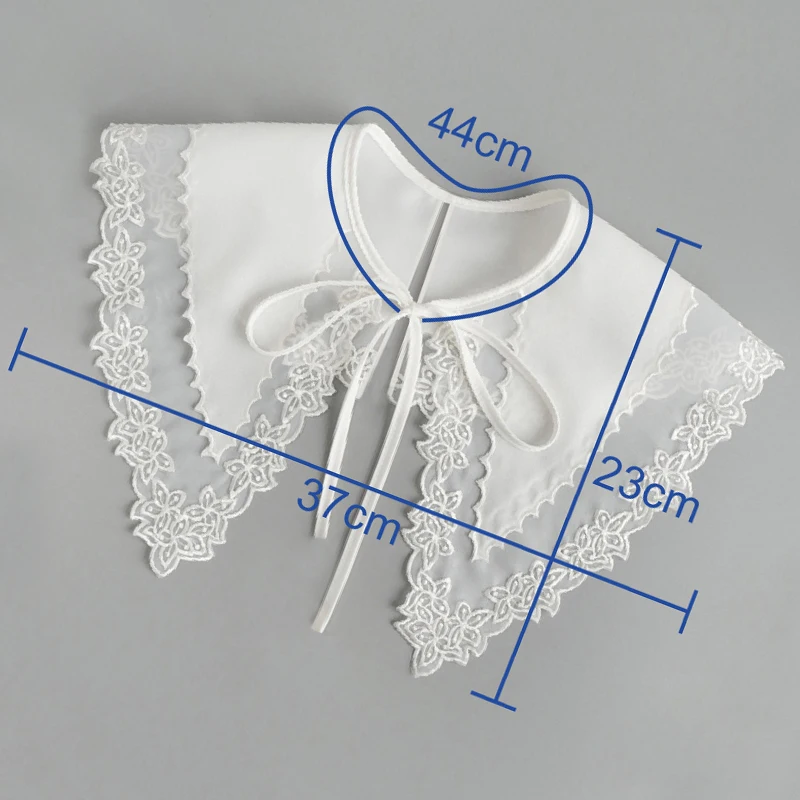 Chiffon Embroidery Floral Lace Fake Collar Girl Detachable Collars Butterfly Bow Tie Accessories For Women Detachable Collars