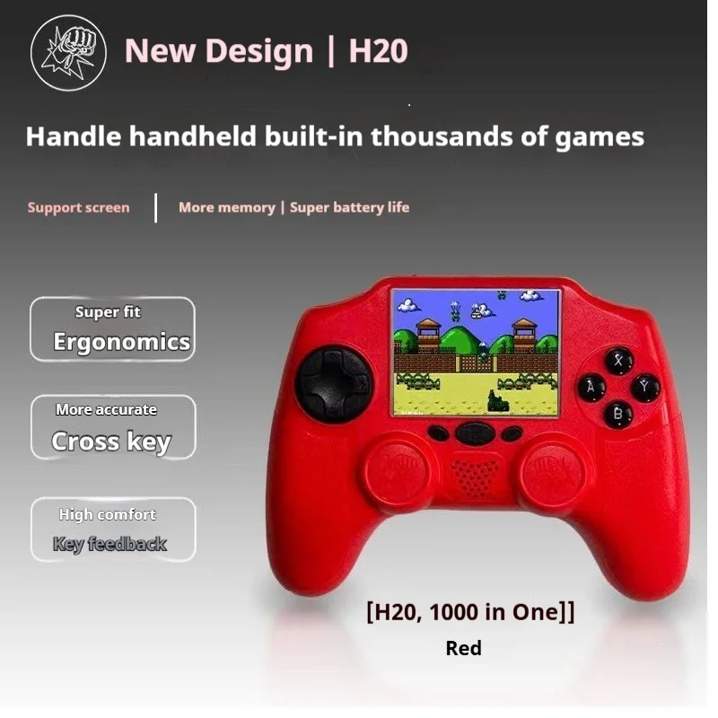 New H20 Retro Handheld Video Game Console 3.5 Inch HD Screen 8 Bit System Built in 1000 Retro Games Play for Kids Gifts